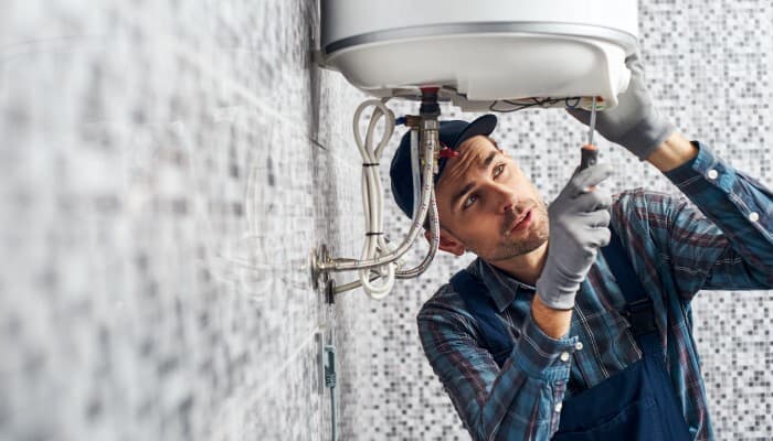 Man working on Boiler