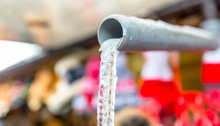 Frozen condensate pipe