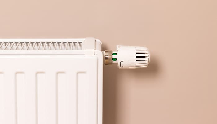 radiator and a temperature handle